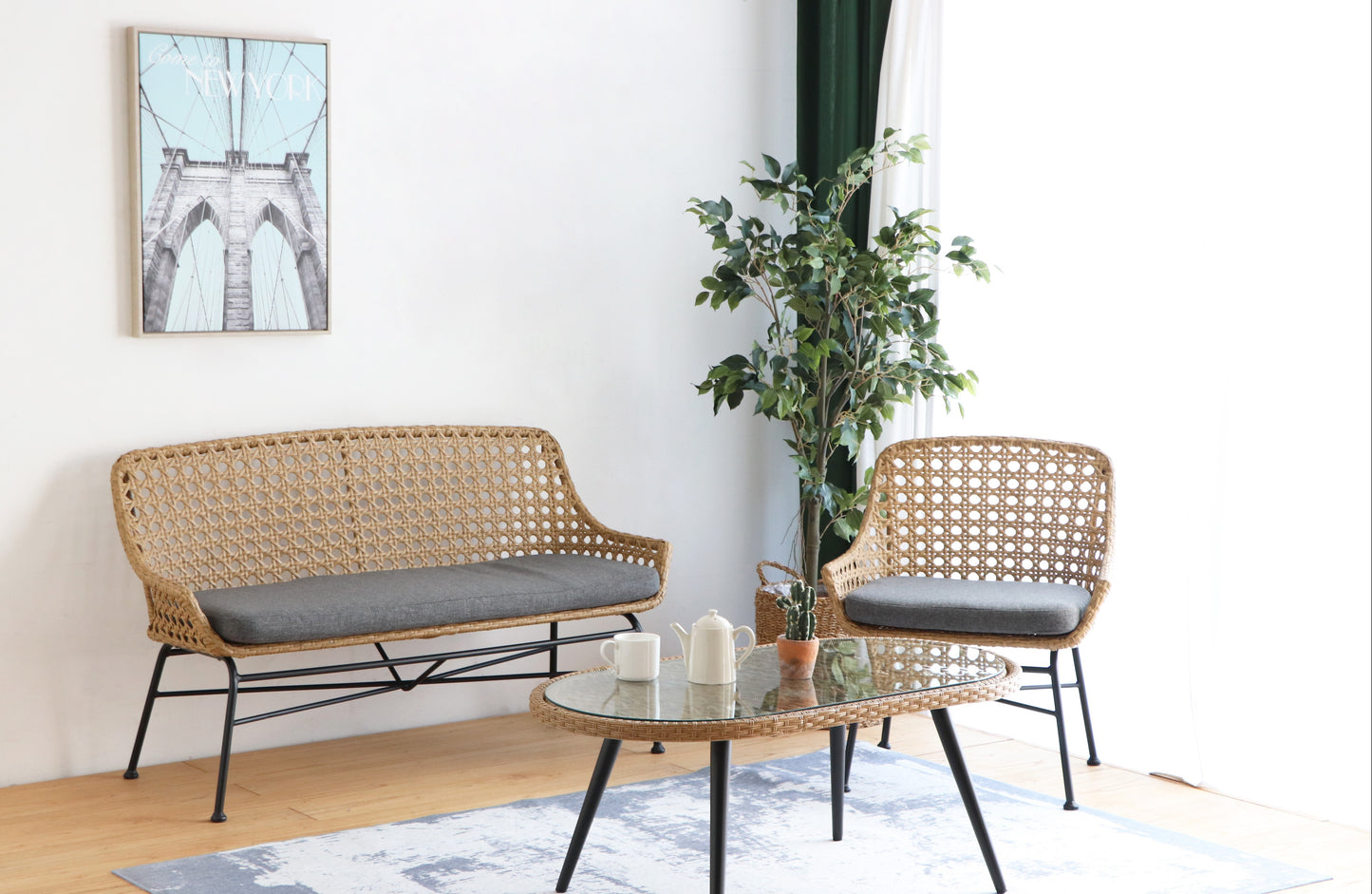 【送料無料】リゾネア ベンチソファ 2P