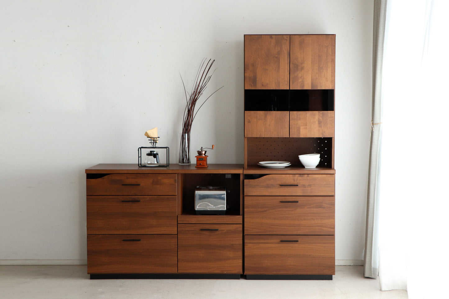 【送料無料】クアトロ キッチン カウンター 120 BR