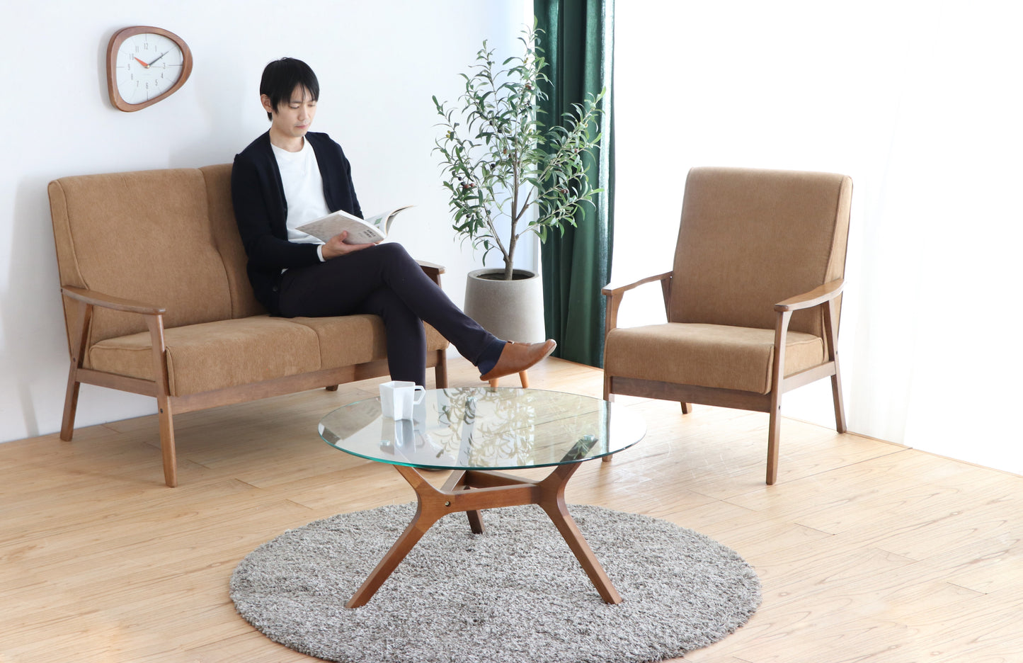 【送料無料】リガラ 1Pソファ BE