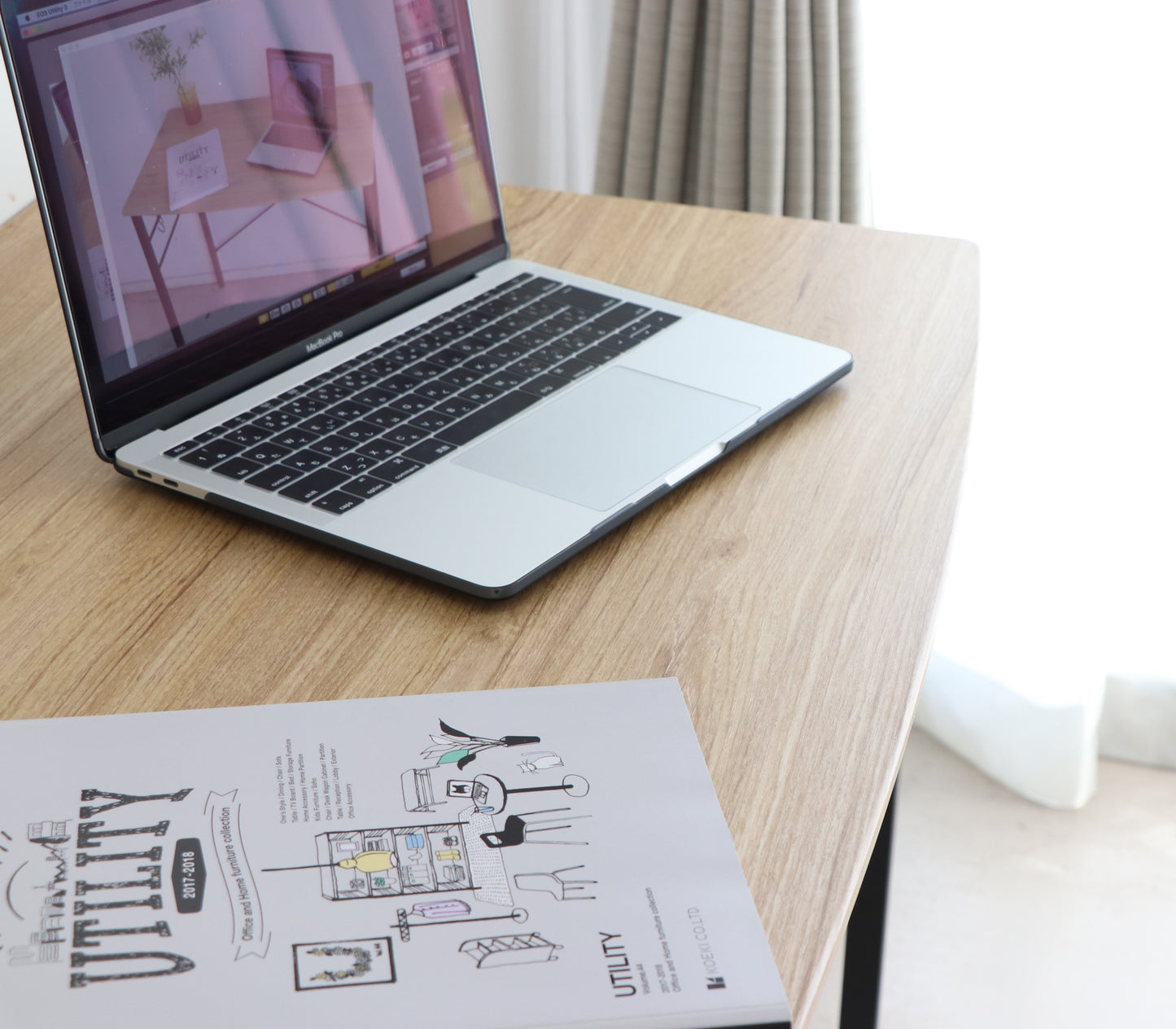 【送料無料】リトル 95デスク BR NA